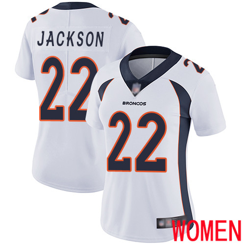 Women Denver Broncos #22 Kareem Jackson White Vapor Untouchable Limited Player Football NFL Jersey->youth nfl jersey->Youth Jersey